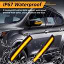 D-Lumina LED Mirror Lights Sequential Amber Compatible with 2013-2018 Fo-rd Kuga Escape Ecosports, 2012-2018 Focus, 2013-2017 C-Max, Smoked Lens Side Mirror Turn Signal Light Side Marker Blinker