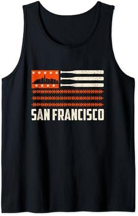 San Francisco Baseball Flag Patriotic Vintage Tank Top, XXL