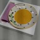 Handmade Ceramic Garlic Grater - 4 Pcs Garlic Press - Natural Ginger & Cheese Grinder - Decorative Mincer - Honey Yellow