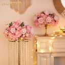NUPTIO Flower Balls for Wedding Centerpieces - 2 Pcs 15.7 inch Diameter Fake Flower Ball Arrangement Bouquet Party Centerpieces for Tables - Pink Rose Bouquet Centerpiece Flowers for Wedding Table