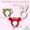 Pet Costume Headbands, 3-Pack Set, Frog Bunny Red Design, Dog Cat Accessories, for Funny Photo, Cute Daily wear, Party Must-Have Items