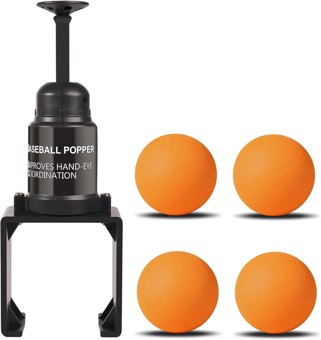 Softball Training Pop | Baseball Pop for Hitting Without a Pitcher(Compatible with Practice Wiffle Balls, 4 Softballs Included)