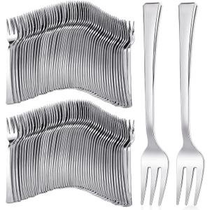 Yinkin 300 Pieces Plastic Mini Appetizer Forks 4.53 Inch Stainless Steel Finished Silver Disposable Silverware Heavy Duty Plastic Tasting Dessert Forks for Party Wedding Catering Yinkin 300 Pieces Plastic Mini Appetizer Forks 4.53 Inch Stainless Steel Finished Silver Disposable Silverware Heavy Duty Plastic Tasting Dessert Forks for Party Wedding Catering