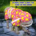 Dog Raincoat, Adjustable Rain Jacket with Hooded Double Layer for Large Medium Small Dogs Puppies, Lightweight Waterproof Rain Coat Poncho with Reflective Stripe Duck Pink,XL