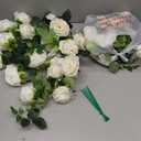 2Pcs 12Ft Bendable Flower Garland Faux Rose Vine for Wedding Decor,White