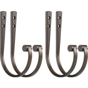 Curtain Holdbacks 4pcs,Dark Bronze Barrel Zinc Alloy Curtain Tiebacks,Wall Mounted Curtain Holders for Drapes.
