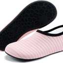 ANLUKE Water Shoes Barefoot Aqua Yoga Socks Quick-Dry Beach Swim Surf Shoes for Women Men (10-11 Women/9-10 Men, Pink)