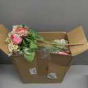 Tigeen 12 Bundles Peonies Artificial Flowers Faux Roses Silk Flowers Hydrangea Artificial Bouquet for Wedding Table Centerpiece Floral Vase Home Office Bridal Decor (Rose Pink)