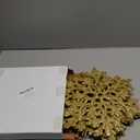 Sratte 12 Pack Large Glitter Snowflakes Ornaments 12" Plastic Giant Winter Christmas Hanging Decor Oversized Snowflakes Ornaments for Indoor Outdoor (Gold)