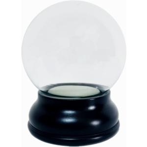 Clear DIY Empty Snow Globe kit Glass Water Globe Jar with Resin Base (80MM)