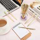 Zonon 160 Pieces Gold Metal Slim Ballpoint Pens Bulk Retractable Metallic Black Ink 1 mm Medium Point Smooth Writing Pens for Wedding Business Office Supplies Students Teachers Men Women Present