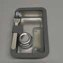 Stainless Steel Bento Box for Adult, 42oz Leak-Proof Metal Lunch Box Containers with Adjustable Divider, Microwave-Safe, Lunchbox with Glass Lid for Work Travel, Silver