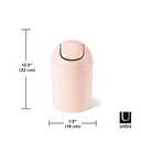 Umbra 1.25 Gallon Mini Waste Can with Removable Swing-Top Lid - Small Garbage Bin for Kitchen, Bathroom, Bedroom, Office - Compact Trash Can Fit Under Tables & Counters - Pink