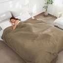 RALYSUN Electric Heated Blanket Full Size 72''x84'' Fleece Fabric Machine Washable Warm and Cozy, 4 Heating Levels & 10H Auto-Off, Light Brown