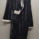 Ekouaer Robes for Women Knee Length Bathrobe Lightweight Kimono Robe 3/4 Sleeve Knit Sleepwear with Pockets (XX-Large, Black)