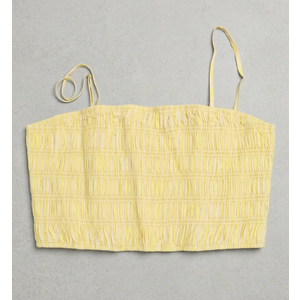 Women's Smocked Tiny Tank Top Yellow Stripe XL