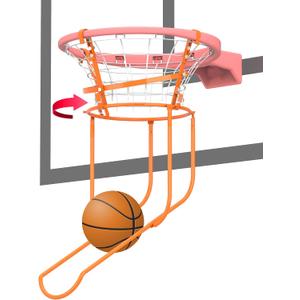 Rotatable Basketball Return Attachment: Heavy Duty Basketball Rebounder with Stable Large Hooks Set for 14"-18" Rim Baskets - Training Accessories for Shooting Practice Outdoor & Indoor
