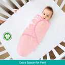 Biloban Baby Swaddles 0-3 Months for Girls, Cotton Swaddle Blanket, Newborn Essentials, Pink & White, 2 Pack