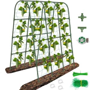 65"×50" Cucumber Trellis for Raised Bed,Tall Metal Arch Garden Trellis for Climbing Plants Outdoor,Vegetables,Plant Support Peas,Fruit,Flower,Grape,Tomato, Bean