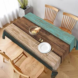 Worltoldb Farmhouse Country Tablecloths Polyester Table Cloth for Kitchen Dinning Table Washable Table Cover for Parties Wedding Picnic White9