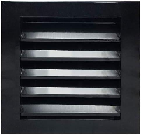 HVAC Premium 12"W x 12"H Aluminum Exterior Gable Louver Vent for Walls & Crawlspace - Weather-Resistant Air Grille with Screen Mesh - Black [Outer Dimensions 13.75"W x 13.75"H]