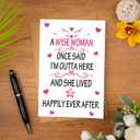 5 x Funny Retirement Card for Women, Coworker Farewell Gift, 'I'm Outta Here' Quote (A Wise Woman- 01)