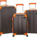 Rockland London Hardside Spinner Wheel Luggage, Charcoal, 3-Piece Set (20/24/28)