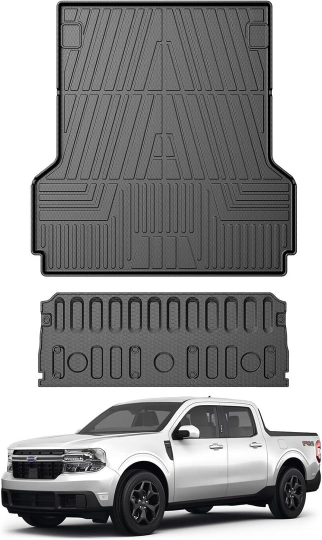 Mixsuper Truck Bed Mat for Ford Maverick 2022-2024, Tailgate Mat Bed Liner for Ford Maverick Accessories, All Weather Tailgate Mat & Bed Mat Set (Bed Mat & Tailgate Mat)