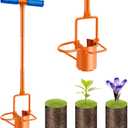 glorousamc Bulb Planter, Weeder, Sod Plugger, Flower Planting, Soil Sampler-5-IN-1 Lawn Tool and Garden Tool - Enhanced Bottom Edge for Easier Penetration, 33.5 InchA