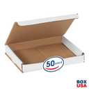 Box USA BM861 8"L x 6"W x 1"H, White (Pack of 50)