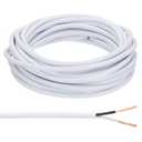 PATIKIL 25Ft 18/2 PVC Covered Wire, 300V SVT Round Lamp Cord Insulated Heat Resistant Electronical Flexible Cable for LED Lamp Wire Audio Cable Speaker, White, UL Listed