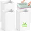 Magicheap 4 Pack Extra Large Disposable Trash Cans, Reusable Portable Garbage Can, 30 Gallon (30" H x 14" W x 14" D), Extra Thick Recycled Cardboard Portable Garbage Can and Recycling Bins,White
