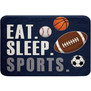 Feelyou Football Bathroom Rugs Kids Basketball Basketball Ball Games Bath Mats for Boys Girls Sports Theme Bath Rugs for Bathroom Breathable Doormats Floor Mat Decor 16"x24"