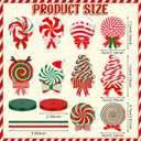 Geelin 10 Pcs Candy Cane Shape Christmas Decorations Wooden Candys Table Centerpiece Sign Decor Xmas Red and Green Tiered Tray for Home Desk Office Party Supplies Decor (Christmas Candy)