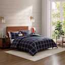 Tommy Hilfiger - Queen Comforter Set, Reversible Cotton Bedding for Year Round Comfort, 3 Piece Plaid Bed Set with Matching Pillowcases (Beacon Plaid Blue)