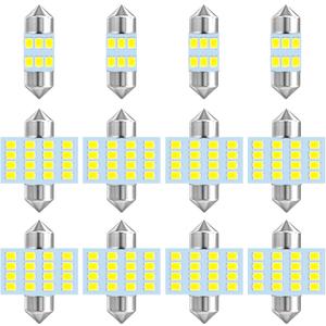 12V DE3175 DE3175LL LED Bulb 29mm 30mm 31mm Festoon 3175 DE3022 DE3021 3022 3021 White 160LM / 320LM for Cars Trucks 12-Pack