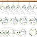 Unittype 13 Pack Bridesmaid Hanger Tags with White Ribbons Acrylic Hangers Tag Gifts for Bride Maid of Honors Wedding Dress Luggage Bachelor Party (Green Eucalyptus)
