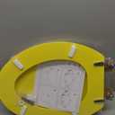 Angol Shiold Wood Toilet Seat, Zinc Alloy Hinges (Elongated, Yellow)