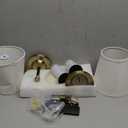 FUNTAPHANTA Battery Operated Wall Sconce Set of Two for Bedroom & Mirror Lighting - Remote Control, Dimmable 3 Color Temp, Wireless Rechargeable Wall Light & Easy Install for Living Room, Hallway (Black Gold)