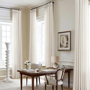 Natural Pinch Pleat Linen Curtains 96 Inch Length 6 Panels Set for Bedroom Dining Room Semi Sheer Linen Boho Farmhouse Neutral Window Curtains 96 Inches Long for Living Room Nursery 50x96