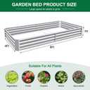 Land Guard 2 Pack 841ft Galvanized Metal Raised Garden Bed, Metal Planter Kit Box Outdoor for Deep-Rooted Vegetables, Flowers, Green and Herbs