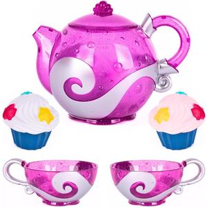 Princess Tea & Treats Water Toy Set - Girls Bath & Pool Beach Toys Tea Party Playset - Teapot, 2 Tea Cups, Silicone Cupcakes That Spray Water - Water Safe - Toddler Summer Princess Party Favor & Decor