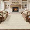 DMOYEST Neutral 9x12 Area Rug for Living Room Washable Large Brown Rug