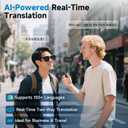 Ai Translator Smart Glasses with 144 Language Translation for Travel, Bluetooth Glasses with Built-in Speaker for Men and Women, Waterproof Sunglasses Music Playback & Hands-Free Calls, Black