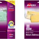 Avery Printable Shipping Labels with Sure Feed, 2" x 4", Matte Clear, 100 Blank Mailing Labels & Printable Return Address Labels with Sure Feed, 2/3" x 1-3/4", Matte Clear, 600 Blank Mailing Labels