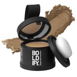 BOLDIFY Hairline Powder - Root Touch Up Hair Color for Gray Coverage - Bald Spot Concealing Hair Powder for Women & Men - 48-Hour Stain-Proof - Dark Blonde (0.14 Ounce (Pack of 1))