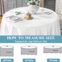 VidaFete 10 Pack 120inch Round Tablecloth Polyester Table Cloth, Stain Resistant and Wrinkle Polyester Dining Table Cover for Kitchen Dinning Party Wedding Round Tabletop Buffet Decoration(White)