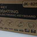 61 Key Portable Electronic Keyboard Piano w/Lighted Full Size Keys, LCD, Headphones, X-Stand, Stool, Music Rest, Microphone, Note Stickers, Built-In Speakers,3 Teaching Modes