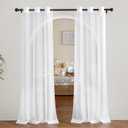 NICETOWN White Sheer Curtains 80 inches Long for Doorway, Grommet Voile Sheer with Light Filtering Window Treatments Elegant Door Curtains for Nursery/Bedroom, W42 x L80, 2 Panels