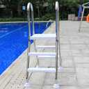 33/43/52/62 Inch High Above Ground Swimming Pool Ladder,Stainless Steel Safety Heavy Duty Ladder,2/3/4/5 Steps Ladder with Non-Slip Platform Steps,Max Load Capacity 500 Lb